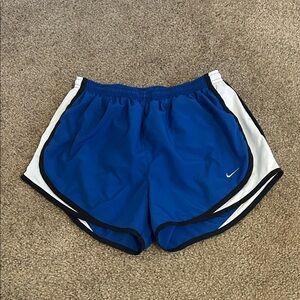 Nike Women's Blue and White Athletic Shorts